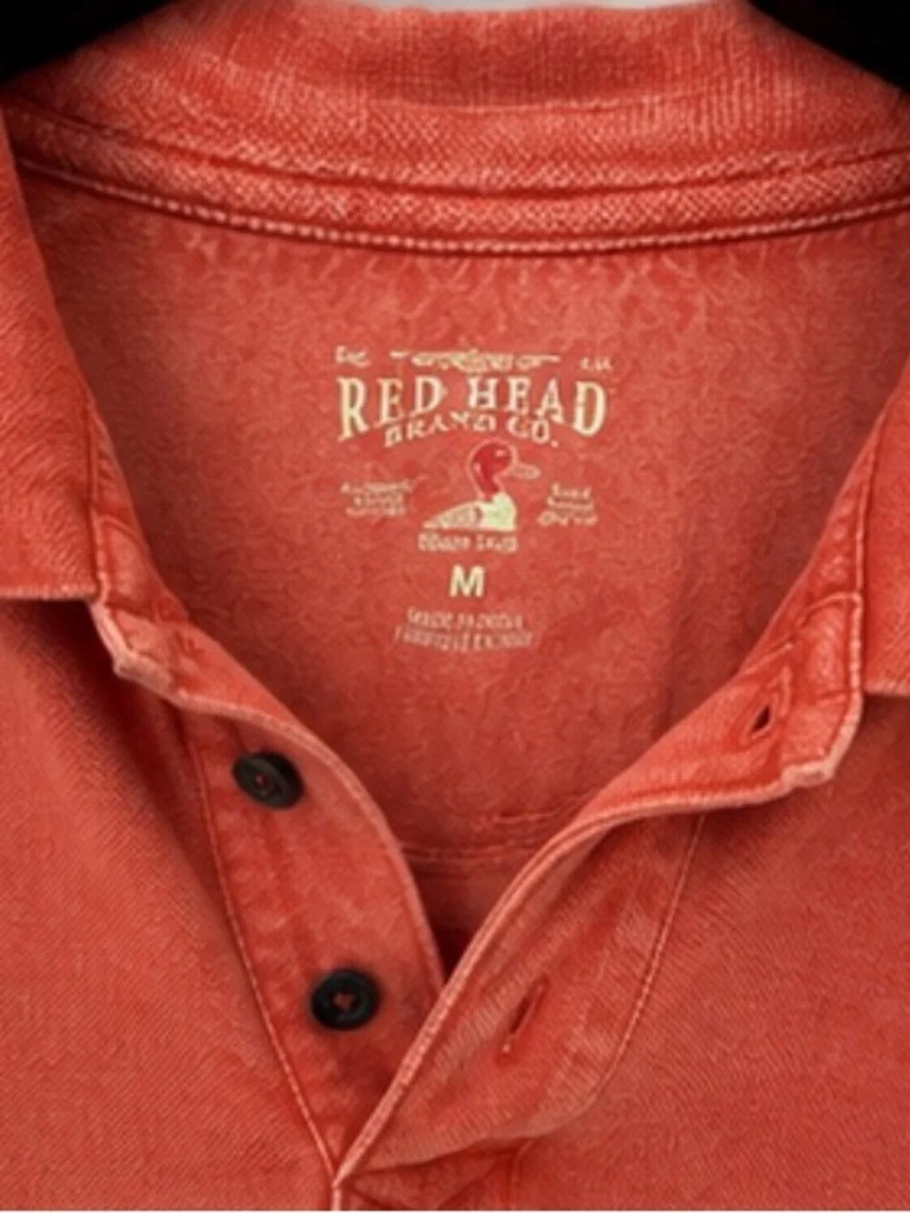 RedHead Washed Coral-orange Polo Shirt